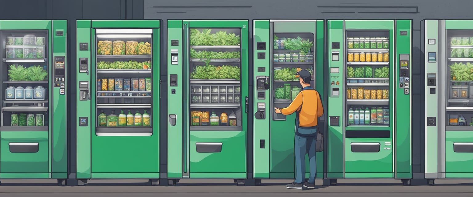 customer in cannabis vending machine